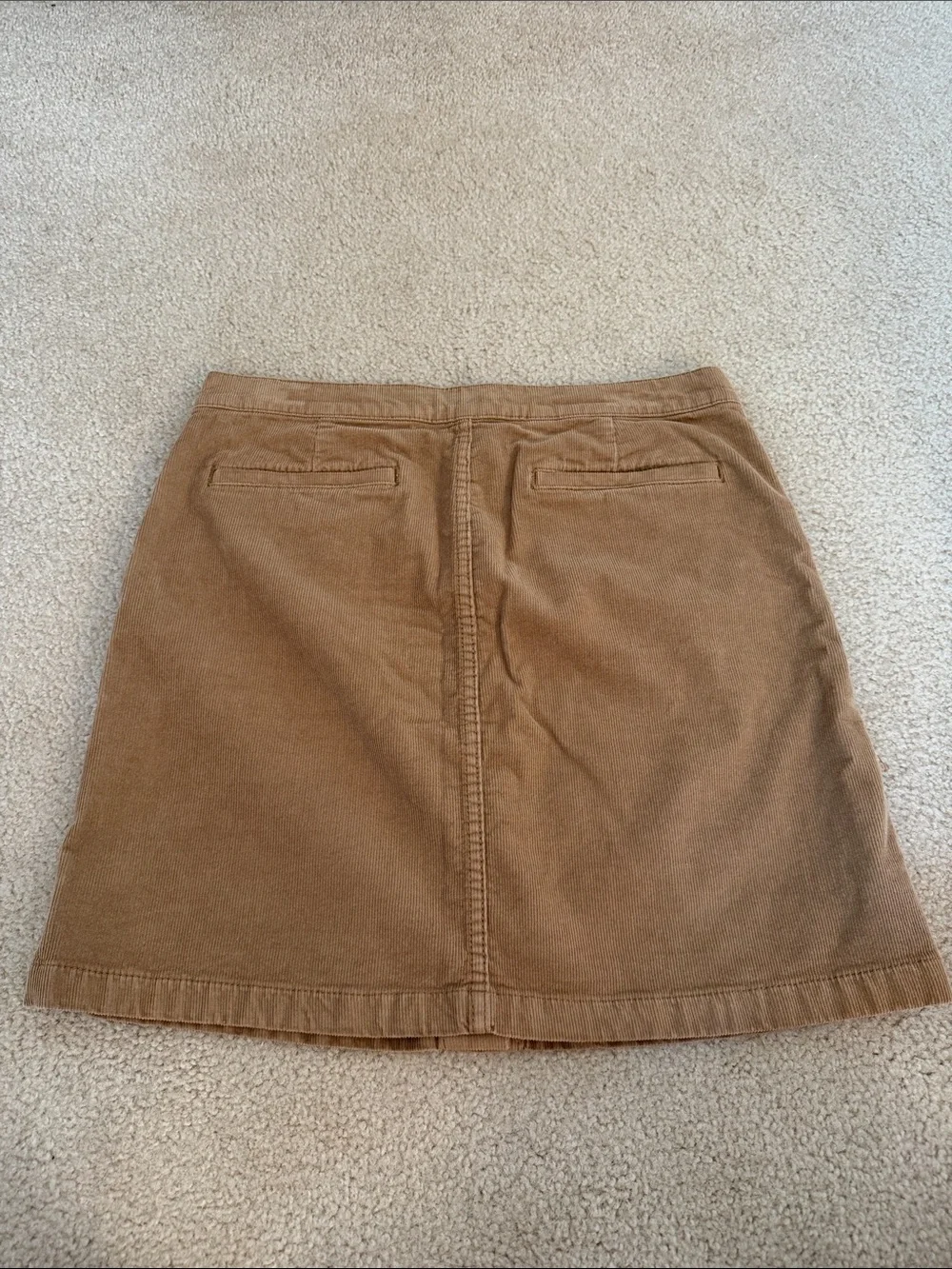 Tory Burch Tan Button-Front A-Line Corduroy Skirt